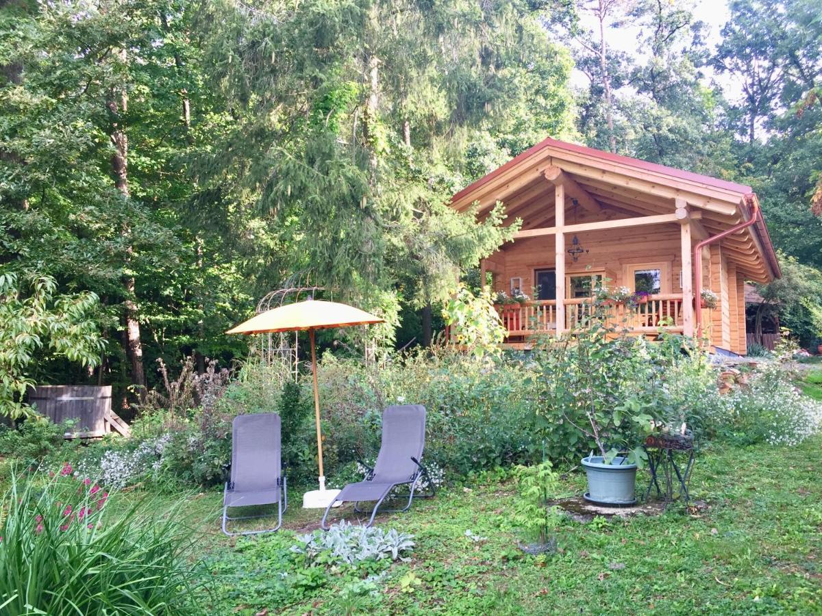Blockhaus Chalet Mit Beheizbarem Badefass Und Infrarotsauna Auf Der Terrasse Oberschutzen Экстерьер фото