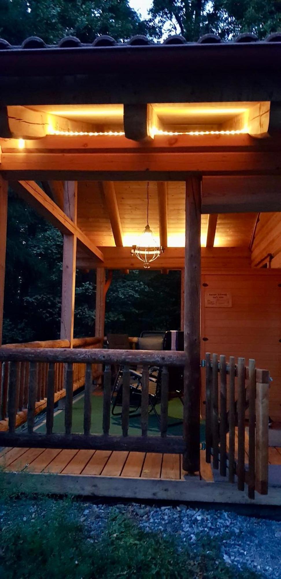 Blockhaus Chalet Mit Beheizbarem Badefass Und Infrarotsauna Auf Der Terrasse Oberschutzen Экстерьер фото